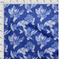 thumbnail image 3 of oneOone Polyester Spandex Medium Blue Fabric Florals Sewing Craft Projects Fabric Prints By Yard 56 Inch Wide-H56, 3 of 4