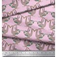 thumbnail image 2 of Soimoi Cotton Duck Fabric Feather,Branch & Sloth Cartoon Decor Fabric Printed Yard 56 Inch Wide, 2 of 3