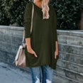 thumbnail image 1 of Jsaierl Hauts Grande Taille pour Femmes Manches Longues Tunique Ample Simple Couleur Unie Blouses Longues Tendance Décontractées Col Rond avec Poches, 1 of 4