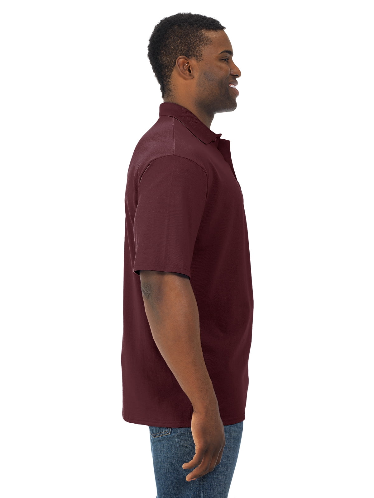 Jerzees T-Shirt de Sport en Jersey à Manches Courtes avec Poche pour Homme SpotShield, L, Bordeaux
