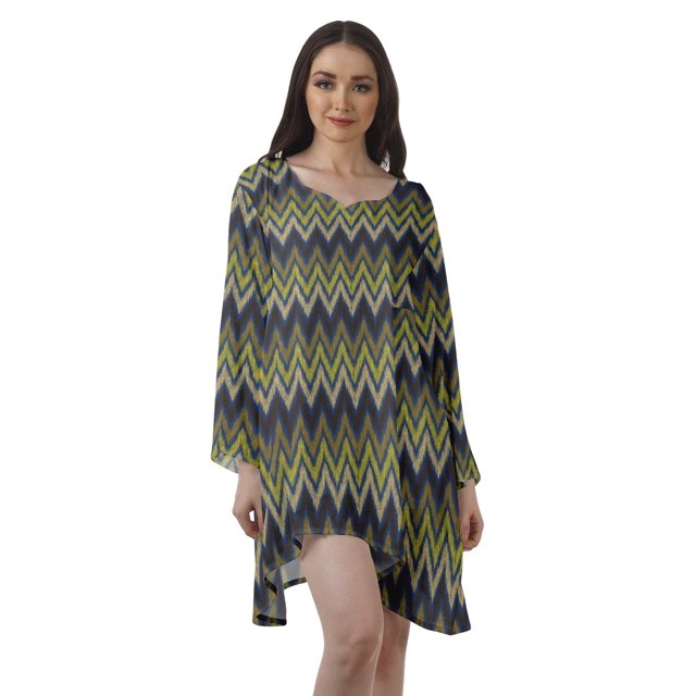 Moomaya Robe de Cocktail Imprimée à Manches Longues Tenues de Noël Robe Courte pour les Fêtes
