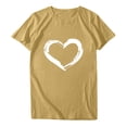 thumbnail image 4 of EGNMCR T-Shirts pour Femmes Femmes Manches Courtes Col Rond Imprimé en Forme de Cœur Hauts Décontractés Blouse T-shirt, 4 of 7