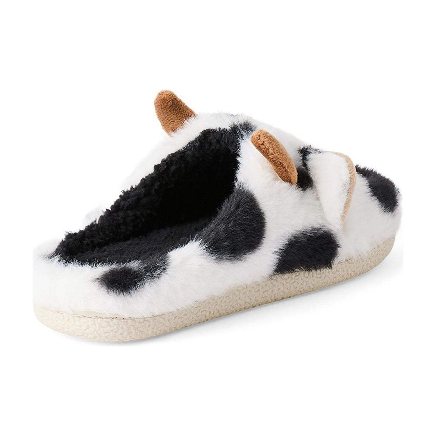 Pantoufles en peluche à motif de vache George pour femmes