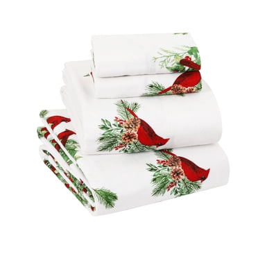 EnvioHome Ensemble de Draps en Flanelle, 100 % Coton – Draps en Flanelle Doux Brossés des Deux Côtés Très Grand - 4 Pcs, Cardinal