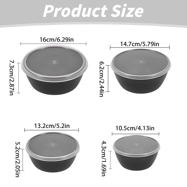 Kjfeif 4-Piece Plastic Mixing Bowl Set with Lids, Nestable Prep
