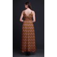 thumbnail image 3 of Bimba Ikat Femme Été Imprimée Col en V Longue Maxi-Robe Tenue de Villégiature-Moyen, 3 of 4