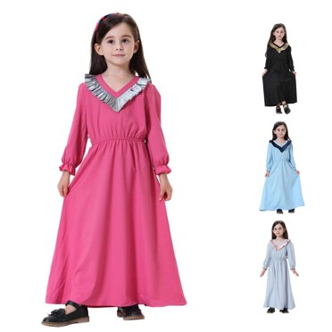 Elegant Long Dress for Girls Ethnic Abaya Casual Cute Party Wear