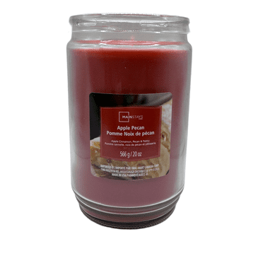 Mainstays Bougie parfumée en pot de verre à mèche unique, parfumée aux pommes et aux pacanes, 567 g (20 oz)