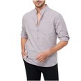 thumbnail image 1 of Chemise à Manches Longues pour Hommes Homme Décontractée Col Rabattu Chandail à Boutons Manches Longues Mode Décontractée Lin Semblable au Coton Chemises à Manches Longues pour Hommes, 1 of 4