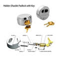 thumbnail image 3 of Hidden Shackle Padlocks Keyed (2 Pack),Puck Locks,Van Door Lock,Chrome Puck Lock, Reinforced Hidden Shackle Lock, 3 of 7
