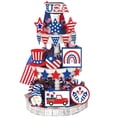 thumbnail image 2 of Oleegame 1PC Picnic Trays For Food Retro Independence Day Layered Tray Decoration Atmosphere Layout Desktop Decoration Red, 2 of 5