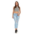 thumbnail image 4 of Cover Girl Women's Plus Size Ripped Distressed Skinny Jeans, Denim, 4 of 7