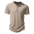 thumbnail image 1 of vdgthytj Short Sleeve T-Shirts for Men Button up Round Neck Slim Muscle Tees Lightweight Breathable Athletic Gym Shirts, 1 of 9