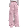 thumbnail image 5 of Timegard Hiking Pants for Women Cargo Pants Wide Leg Elastic Waisted Drawstring Athletic Trousers with Pockets, 5 of 5