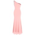 thumbnail image 2 of Angel-fashions Women's One Shoulder Ruching Beading Ribbon Soft Evening Gown, 2 of 7