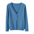 thumbnail image 3 of Cardigan Manteau Doux en Tricot pour Femmes, Mode Durable, Printemps et Automne, Décontracté, Ample, Uni, Manches Longues, Col en V, à Boutons - Hontri, 3 of 5