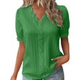 thumbnail image 1 of B91xZ Tuniques pour Femmes Été Manches Courtes Col Rond Ajusté Mignon Crop Top Blouses,GN2 4TG, 1 of 5