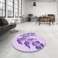 thumbnail image 4 of Ahgly Tapis Rond Lavable en Machine Intérieur Transitionnel Violet, 3 Pieds Rond, 4 of 7