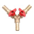 thumbnail image 1 of MIANGASTORE 3 Way Shut Off YShaped 3 Way Union Intersection Brass Shut Off Fitting ( Copper 8mm Golden Red ), 1 of 6