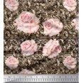 thumbnail image 1 of Soimoi Rayon Fabric Check & Roses Floral Print Fabric by The Yard 56 Inch Wide, 1 of 3