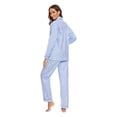 thumbnail image 4 of GLOBAL Women's Flannel Pajama Set - 100% Cotton, Button Down Top & Drawstring Pants | Warm Winter Sleepwear for Canada, 4 of 5