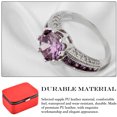 thumbnail image 2 of pitrice Jewelry Box with Buckle PU Gift Display Solid Color Case Findings Earrings Locket Necklace Organizer Storage Holder Girls Red Red 8*6, 2 of 6