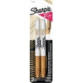 thumbnail image 1 of Marqueurs permanents métalliques Sharpie, pointe fine, or, 2 unités, 1 of 5