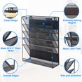 thumbnail image 3 of EASEPRES Magnetic File Organizer Mesh 5-Tier Black Hanging File Organizer Vertical Holder Rack for Office Home, 3 of 8