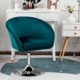 thumbnail image 4 of Gymax Ensemble de 2 Chaises Modernes en Velours Tabouret de Bar à Hauteur Réglable Pivotant à 360° Vert, 4 of 10