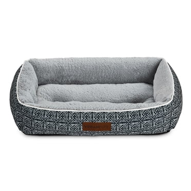 Coussin pour animaux Vibrant Life Lounger, grand format, motif géométrique noir, 36 po × 27 po (91 cm × 69 cm)