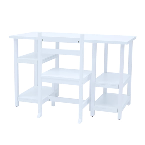 Teamson Kids Childrens Wooden Play Desk with Shelves and Chair, White