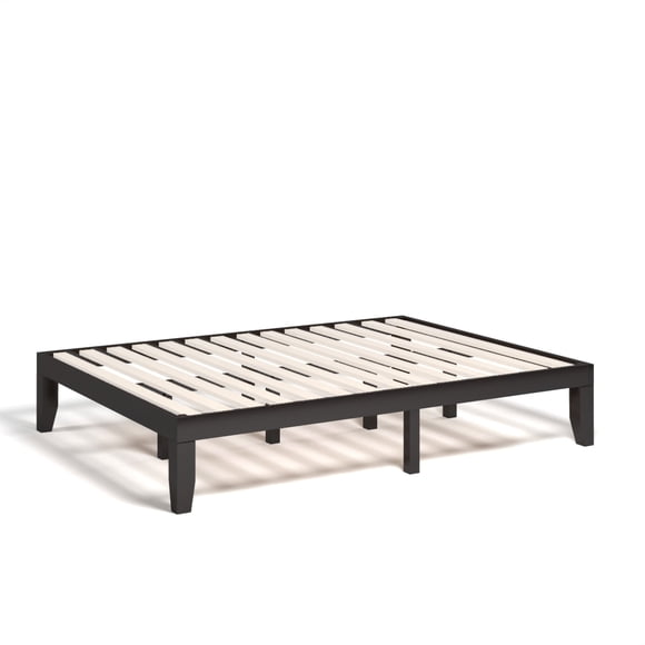 Gymax Wooden Platform Bed Frame, Queen Size, Sturdy and Space-saving Design, Espresso