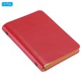 thumbnail image 3 of REGALWOVEN 6 Ring Binder Cover, 2 Pack A7 Leather Notebook Binder Loose Leaf Planner with 100 Sheets Paper, Red, 3 of 7