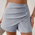 thumbnail image 2 of Timegard Shorts for Women High Waist Ruched Button Comfy Solid Color Casual Shorts Summer Fashion, 2 of 4
