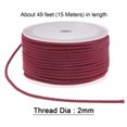 thumbnail image 2 of Unique Bargains Nylon Beading Thread Cord 2mm Extra Strong Braided Nylon String for Necklace Crafting 15M/49 Feet, Maroon, 2 of 5