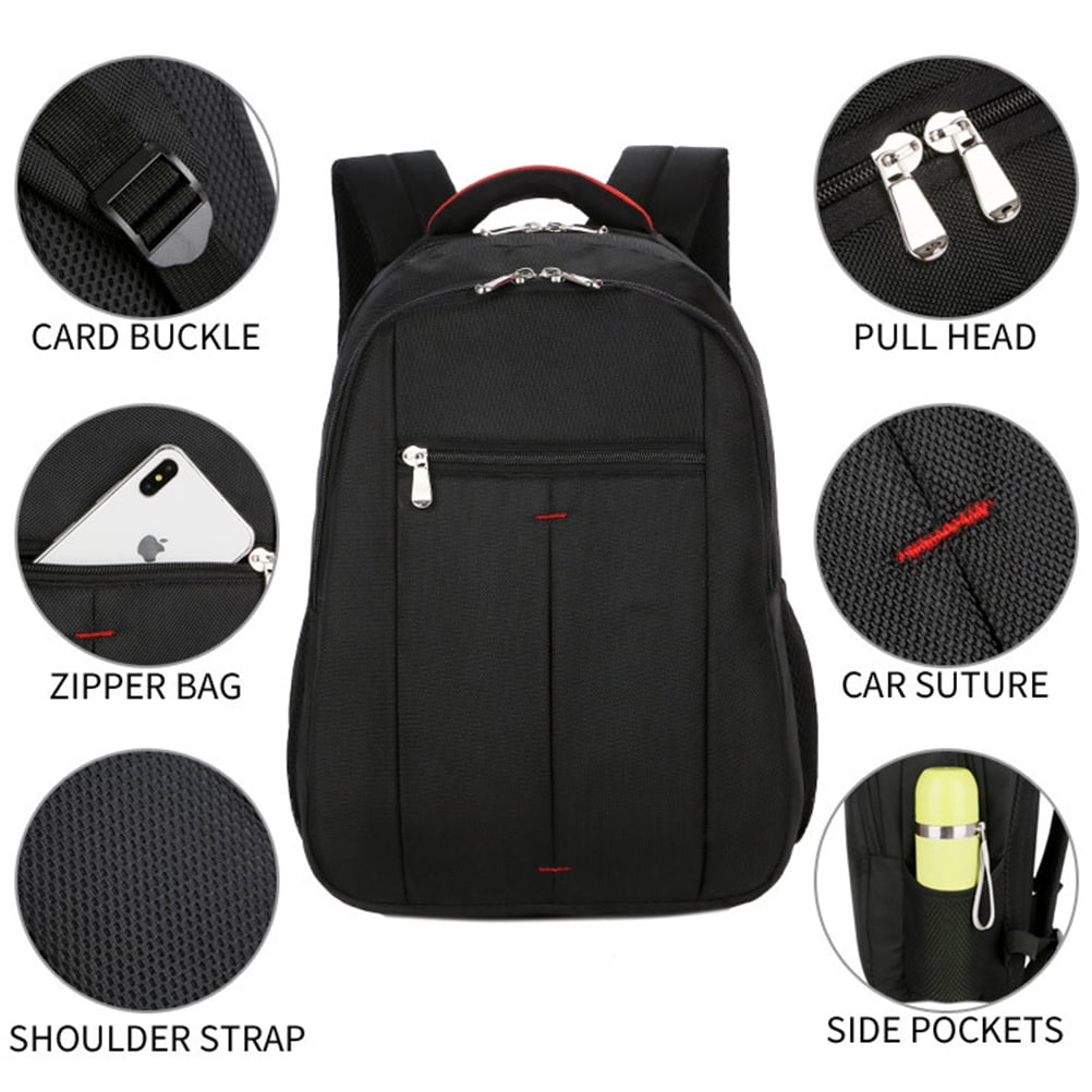 WRISTBIQUE Black Laptop Backpack Business Travel Light Nylon Computer Bag with Large Capacity