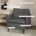 thumbnail image 4 of HOMCOM Accent Chair with Tufted Back Cushion and Steel Legs for Living Room, 4 of 10