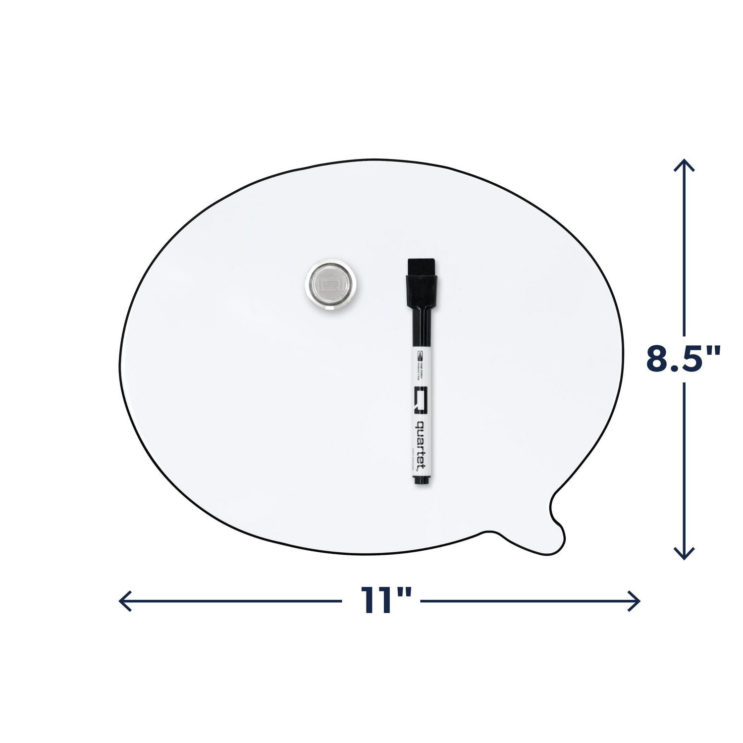 Quartet Tableau effaçable à sec magnétique Bulle de parole, 1 marqueur, 1 aimant, 11 po x 8,5 po