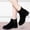 Black, variant on LSLJS Women's Flats Ankle Boots, Women's Large-size Suede Metal Round Buckle Side Zipper Flat Frosted Ankle Boots