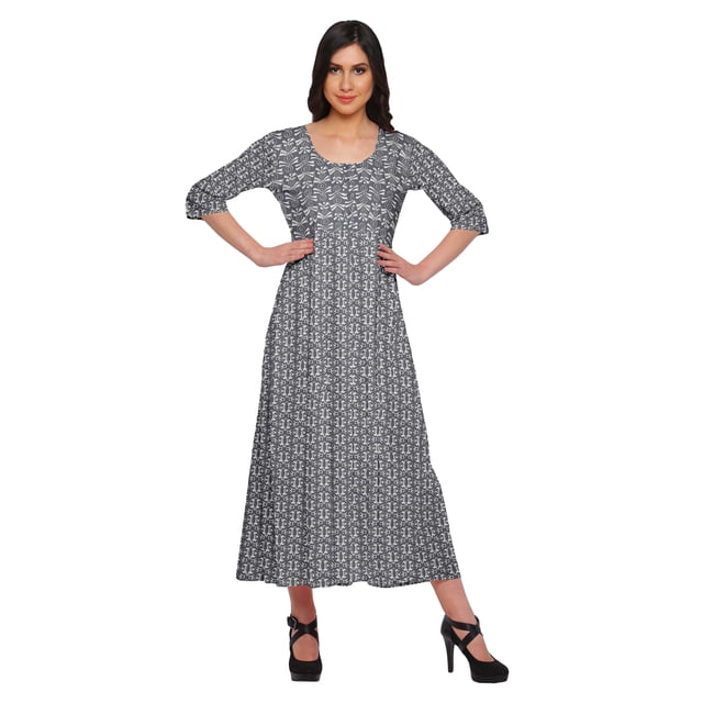 Moomaya Kurta Imprimé Tunique Longue Hauts Femmes Tenue d'Été Kurti pour Femmes