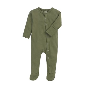 Barboteuse Bebe Fille Baby Newborn Spring Summer Solid Footed Pajamas with Mitten Cuffs Unisex Snap Up Romper Jumpsuit Salopettes Garçon Green 0 Months-3 Months