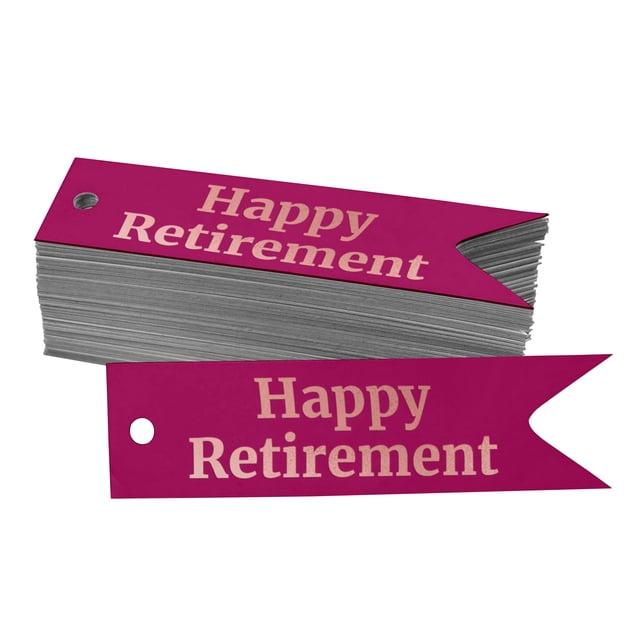 Inkdotpot Pack Of 50 Real Rose Gold Foil Paper Tags Happy Retirement Favor Hang Tags