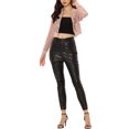 thumbnail image 2 of INSPIRE CHIC Women's Stand Collar Zip Up Mesh Sheer Lace Bomber Jacket Pink L, 2 of 5
