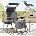 thumbnail image 3 of Outsunny 2 Piece Foldable Lounge Chair with Canopy Shade, Dark Grey, 3 of 10
