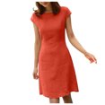thumbnail image 2 of Robes pour Femmes 2024 Été Surdimensionné Tempérament Couleur Unie Décontracté Cool Doux Robe Courte 50 % de Réduction!, 2 of 6