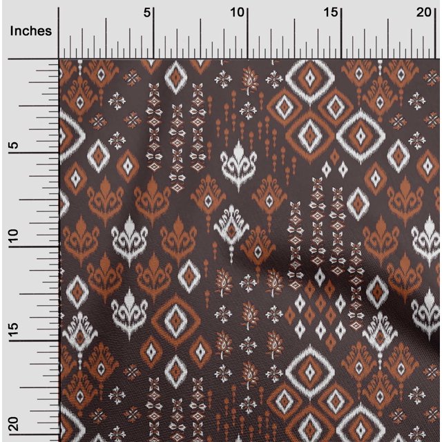 oneOone Cotton Flex Fabric Block & Geometric Ikat Print Fabric By The Yard 40 Inch Wide