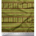 thumbnail image 1 of Soimoi Green Silk Fabric Aztec Geometric Print Fabric by the Yard 42 Inch Wide, 1 of 3