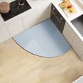 thumbnail image 4 of Fan Shaped Solid Color Floor Mats, Diatom Mud Water Oil Absorbent Wipeable Mat, Kitchen Bathroom Non-Slip Carpet, Wear-Resistant, Easy Cleaning, Versatile Use, 4 of 7