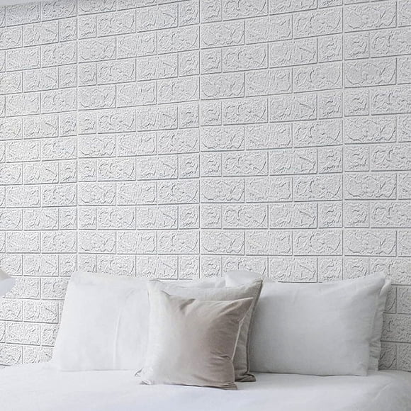 10PCS Wall Panels Peel and Stick Foam 3D Brick Wallpaper Peel and Stick Faux Stone Wall Panel Self Adhesive Wallpaper, 35x38.5cm