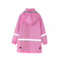thumbnail image 4 of Virmaxy Toddler Baby Girls Boys Fleece Raincoat Kids Mid-Length Solid Hooded Rushing Jacket with Reflective Stripes Long Sleeve Open Front Waterproof Plush Outwear with Pocket Pink 4T, 4 of 7